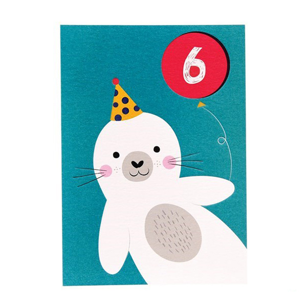[렉스런던]바다표범 6살 생일카드_RLBSSCRK784_SKY_27619