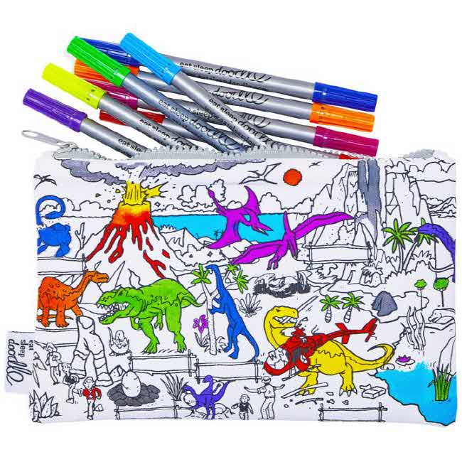 [잇슬립두들]dinosaur pencil case - colour in & learn 컬러아트 필통
