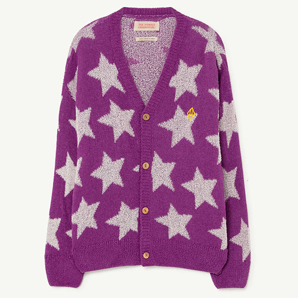 [타오] Purple Logo Stars Racoon 가디건-TA22KSCAR2138PRL