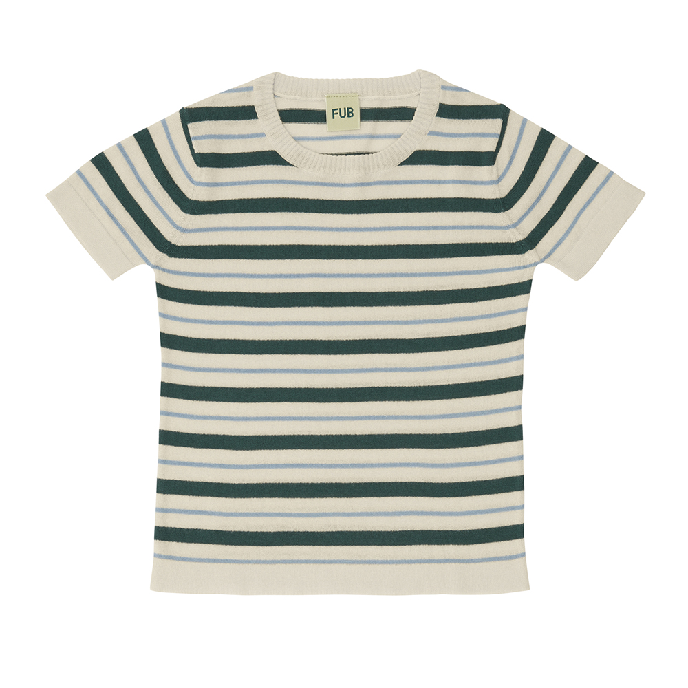[FUB KIDS] Striped T-shirt_니트 (Ecru+Deep Green)