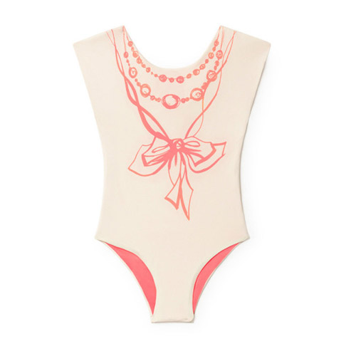 SS22[ƲũƼ丮]Arty Bow Bathing Suit (black, pink)_Ʈ
