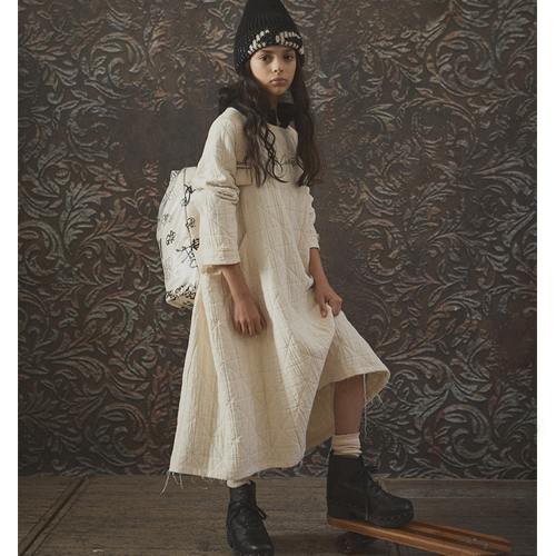 AW21[리틀크리에이티브팩토리]Quilt & Stitch Dress cream_드레스