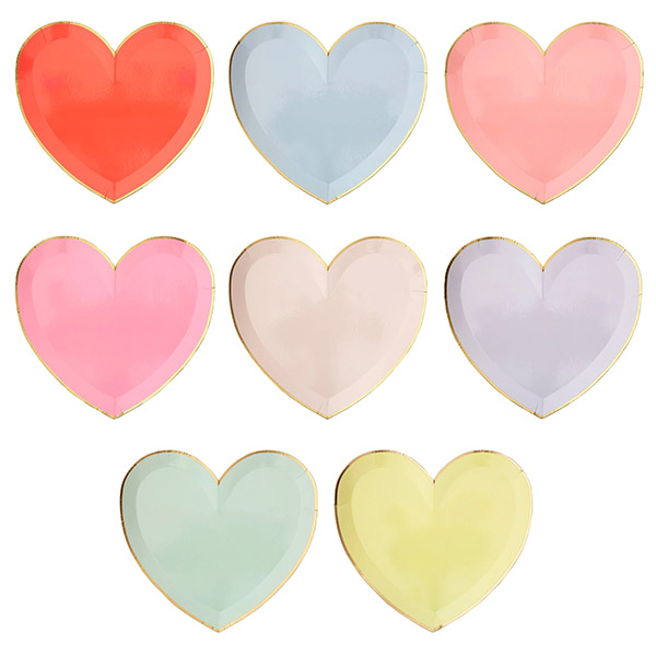 Party Palette Heart Large Plates (set 8)-ME185212