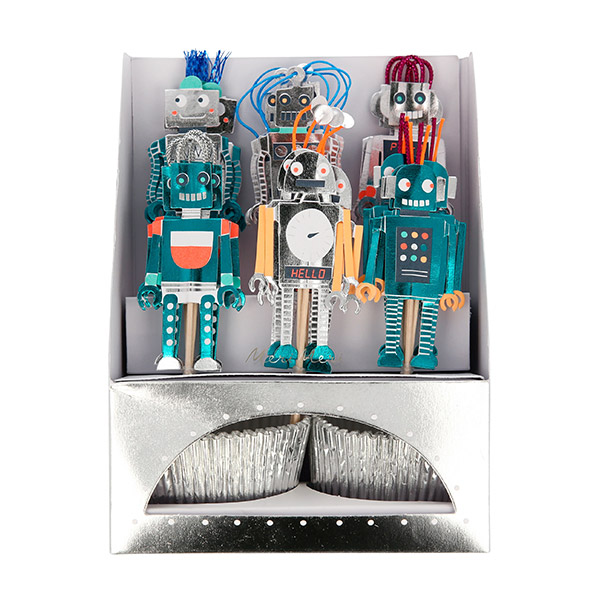 [메리메리]Robot Cupcake Kit (set 24 toppers)-ME219115