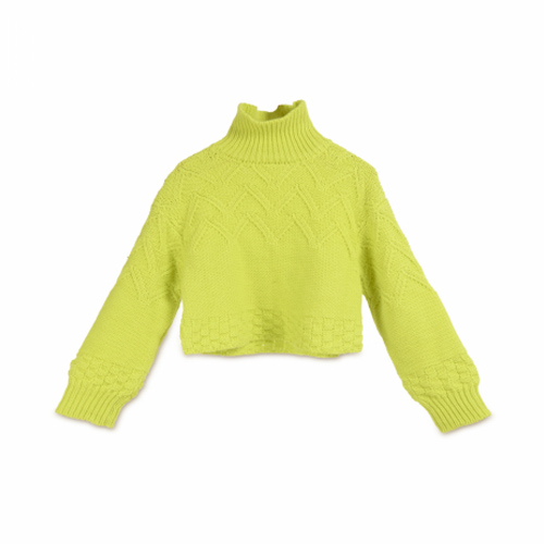 AW22[리틀크레이티브팩토리]  Tricot Zig-Zag Turtleneck Sweater  니트 옐로우
