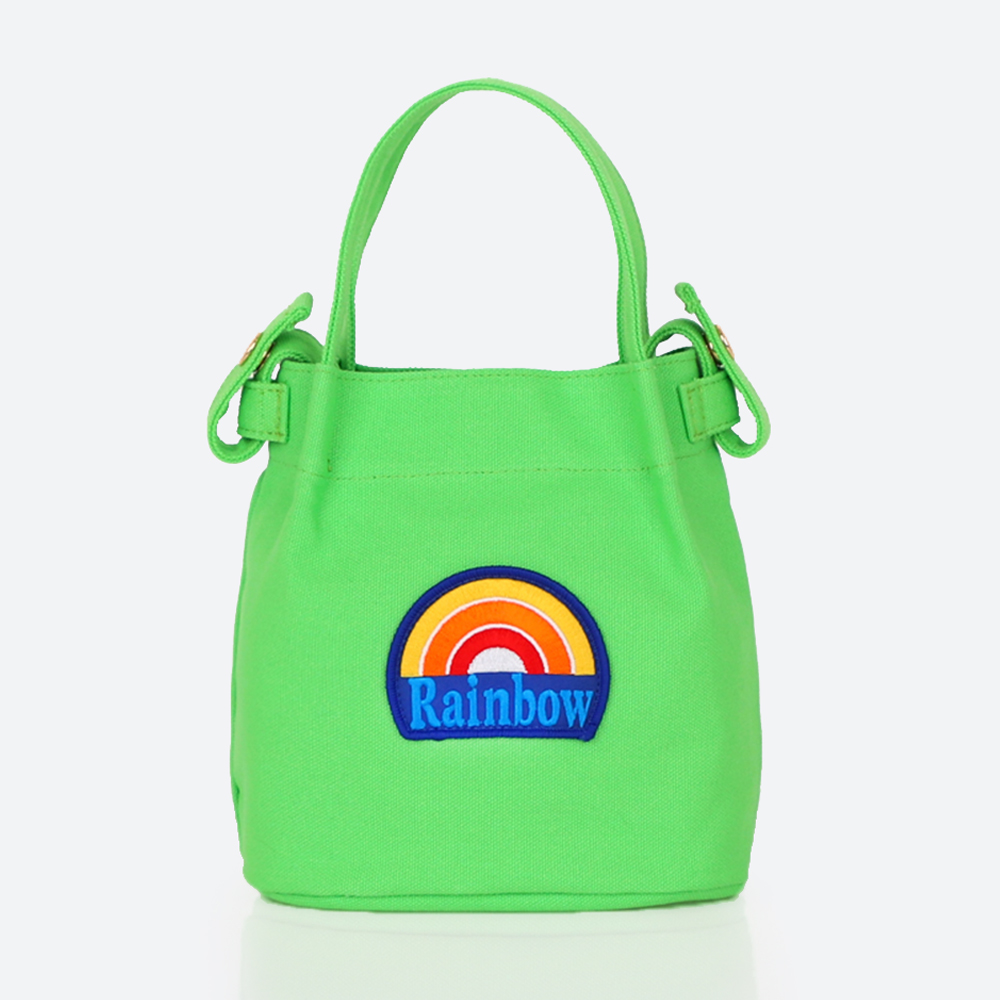 [Rainbow Wappen Bag]레인보우와펜백 네온그린