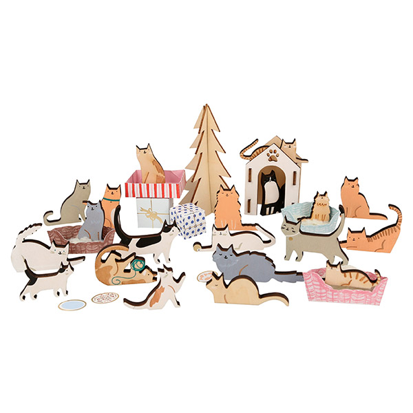 [메리메리] Wooden Cat Advent Calendar Suitcase-ME217009