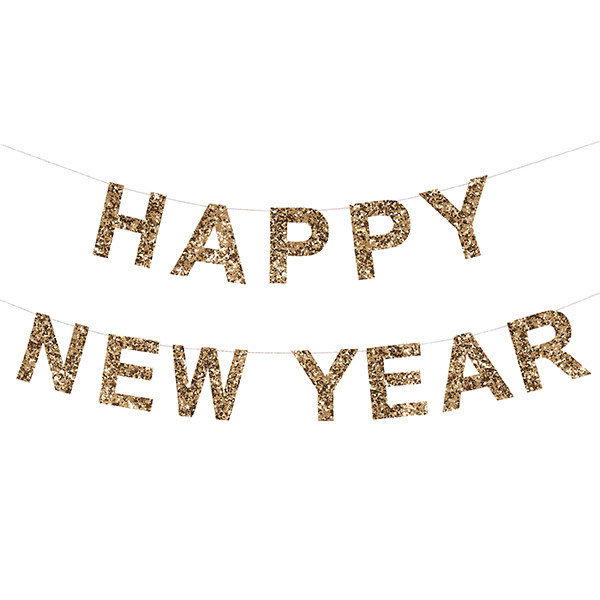 [޸޸]Gold Glitter Happy New Year Garland_Ƽ-ME225369