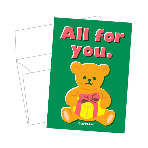 [아프로캣]리소그라피 그리띵 카드 28 lovme bear_for you-APNNENCAD0028FOY
