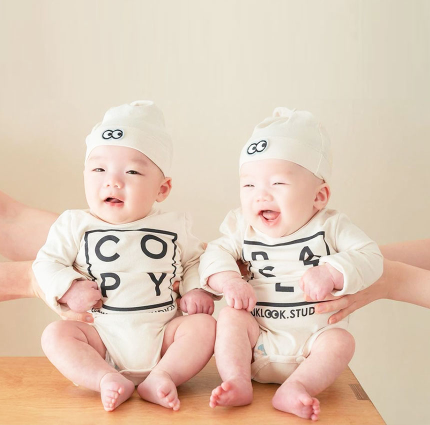 [루크루크]COPY&PASTE Bodysuit Set for Twins_White