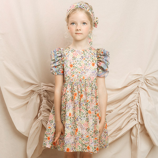 30[파데모드]Chiffon Dress with Ruffles Meadow Multicolor-PM23KSDRE3131MT