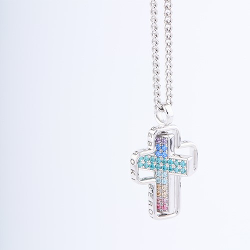 [베베로키]레인보우크로스 목걸이 Rainbowcross necklace