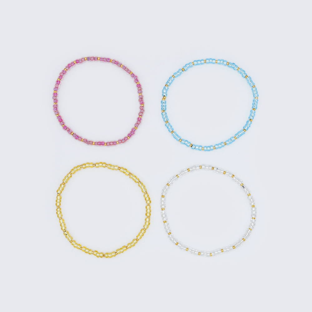 []̽  ÷ ̾   Ice color beads simple Bracelet