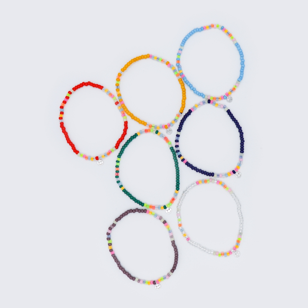 []Ʈ  ÷ ̾   Soft pop color beads layered Bracelet