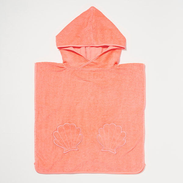 10MRCL [϶]Beach Hooded Towel Ocean Treasure Neon Rose -S3VBHTOT