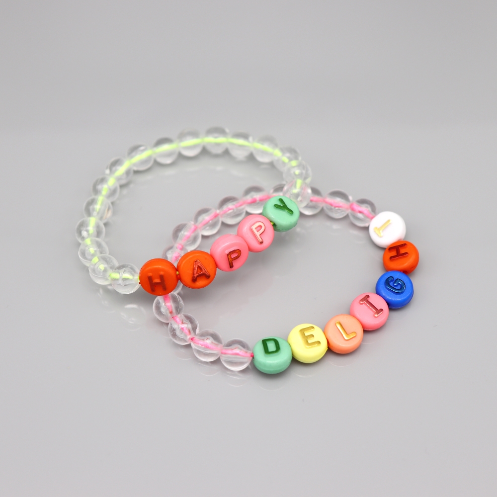 []÷ ̴ϼ  ͽ ũ  Candy color ball initial acrylic Bracelet