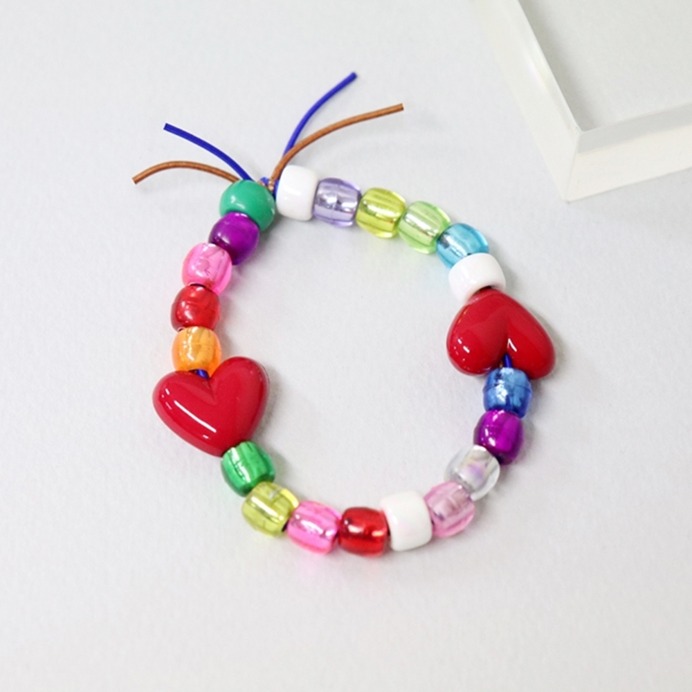 [] ÷ Ʈ  Pop color heart ball Bracelet