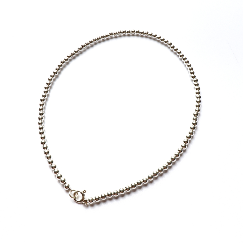 []4mm silverball simple Necklace 925 ǹ ̾  4mm
