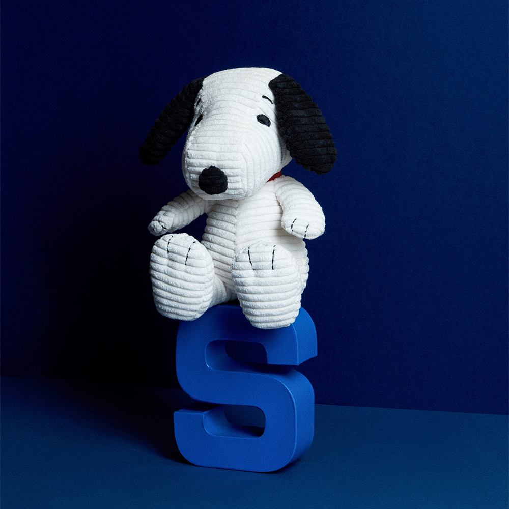 [][PEANUTS]Snoopy Sitting Corduroy Cream - 19cm