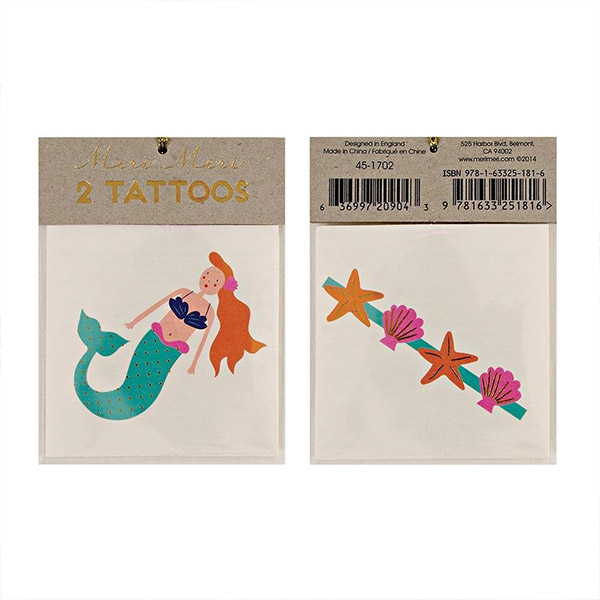 1222[޸޸]Mermaid & Shells Small Tattoos-ME133291