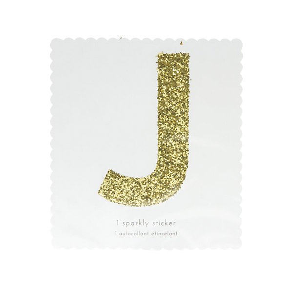 1222[޸޸]J Gold Glitter Alphabet Sticker Refill-ME139906