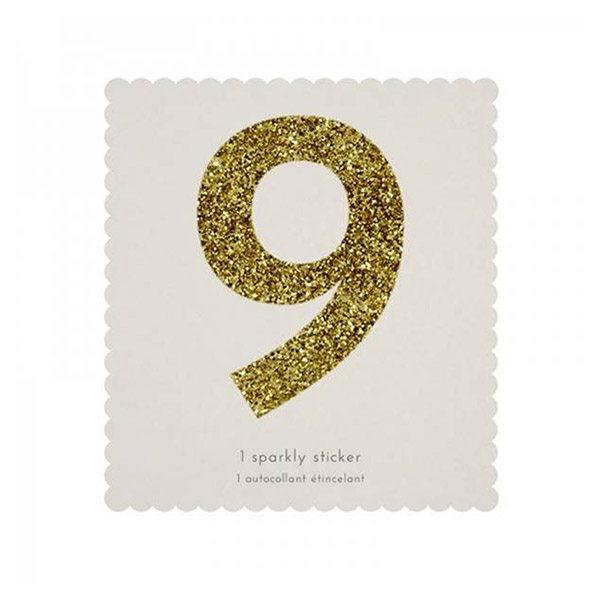 1222[޸޸]9 Gold Glitter Number Sticker Refill-ME140131