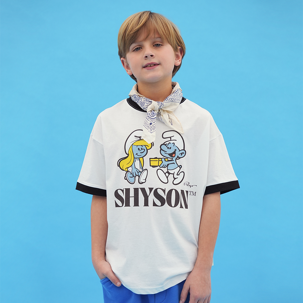 SS24[̼]THE SMURFS BLOCK TEE_WHITE-SSK41JSS003WH11
