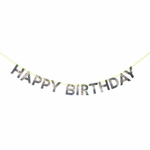 [޸޸]Silver happy birthday garland _Ƽ-ME156007
