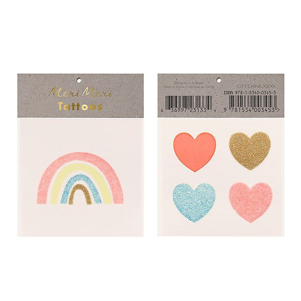 23RE[메리메리]Rainbow & Hearts Small Tattoos (2개 세트)_ME206110