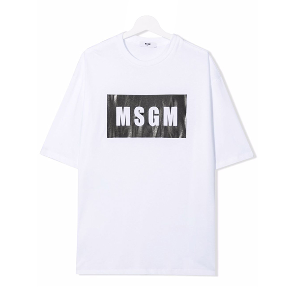 [MSGM KIDS]로고포인트 라운드 티셔츠-MS21KATSH7669WHT