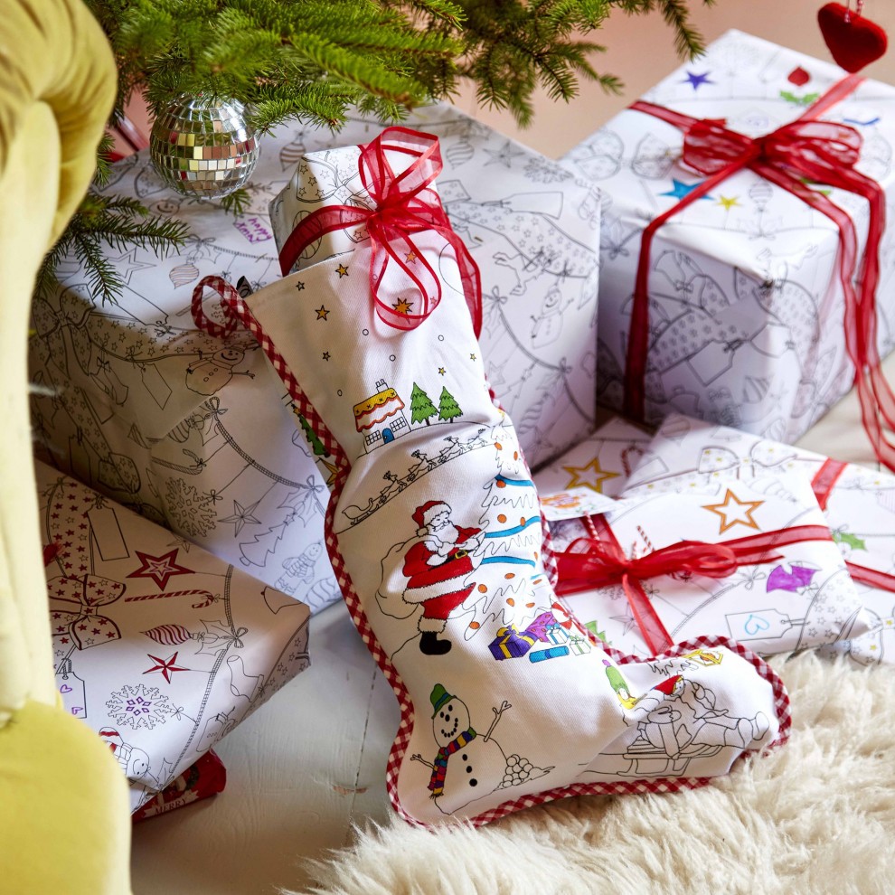 [սε] colour-in Christmas stocking Ʈ÷ ũ Ÿŷ