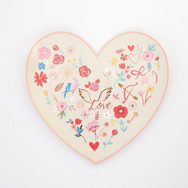 메리메리 Valentine Heart Die Cut Plates (set of 8)-ME218035