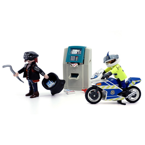[플레이모빌]경찰 오토바이와 현금 도둑(70572)-PM70572