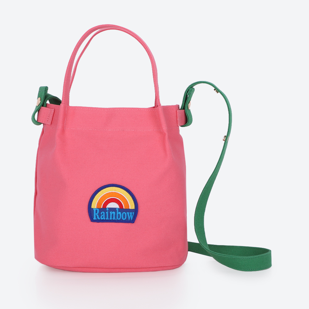 심도마도[Rainbow Wappen Bag]레인보우와펜백 살몬피치 믹스 라지