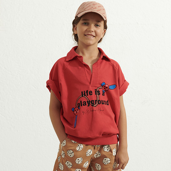 [˵Ͽ콺Ű]Life is_playground polo s/l sweatshirt -WH23KSSST0796RED