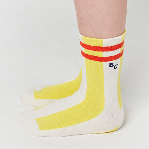23SS_1차_KID[보보쇼즈]Yellow stripes long socks 양말-BB23KSACCI007720