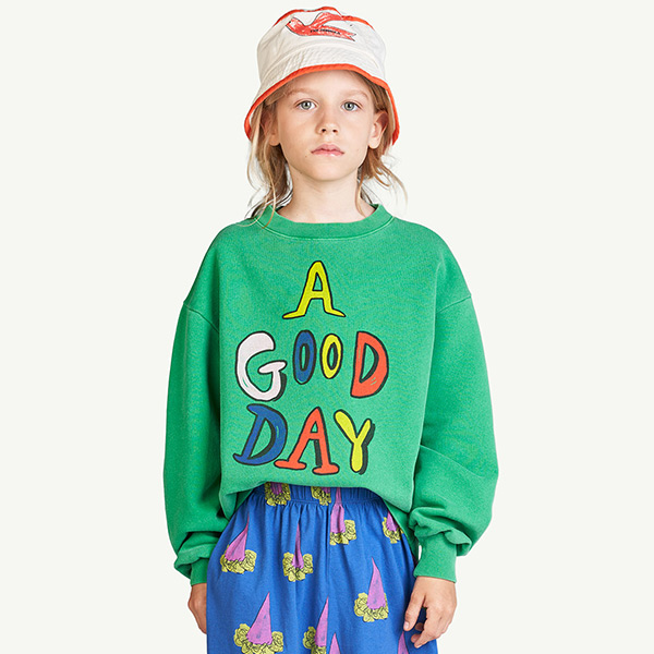 [Ÿ]Good Day Green Bear Sweatshirt-TA23KSSST0051GRN