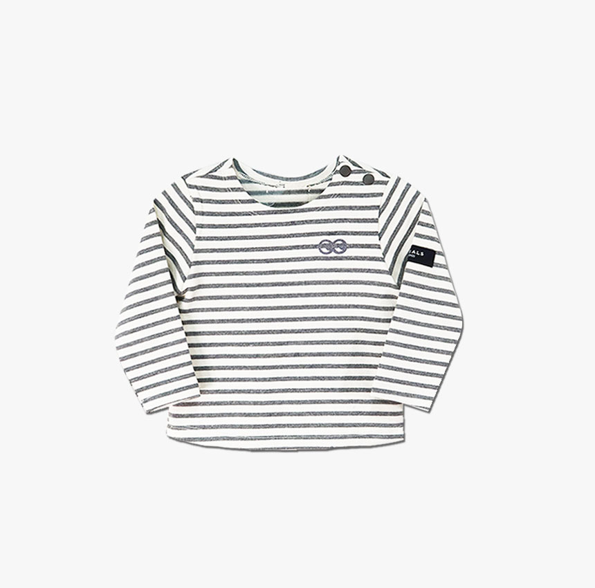 LUUKLOOK[루크루크]Kid's Classic Stripes Boat TS_Gray