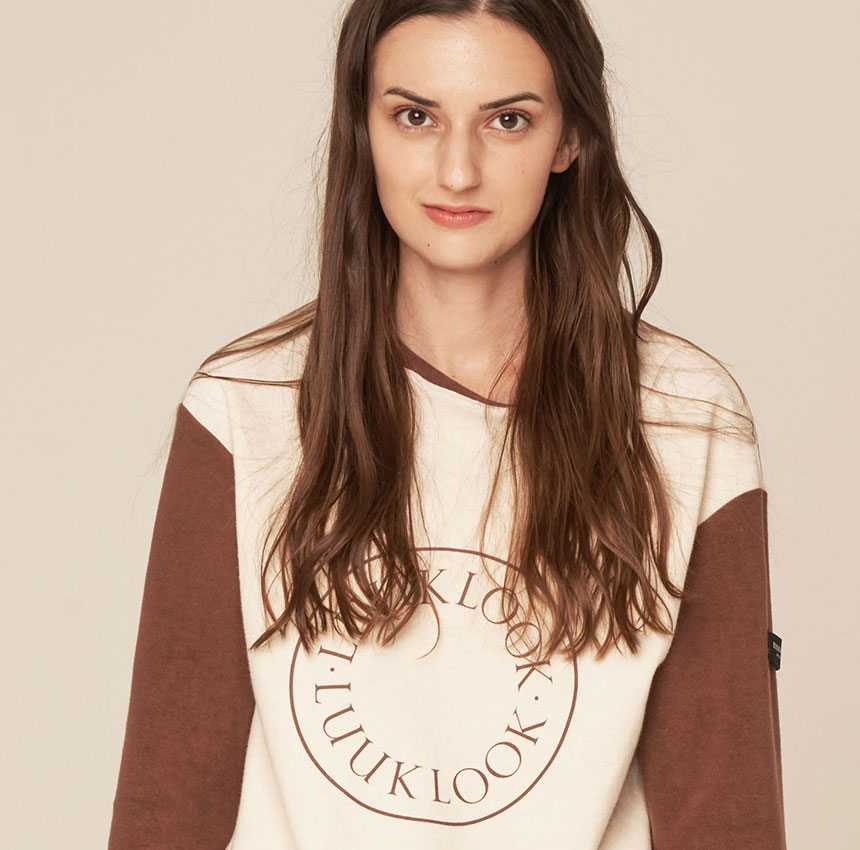 25LUUKLOOK[루크루크]Woman Circle Logo Velour T_Brown