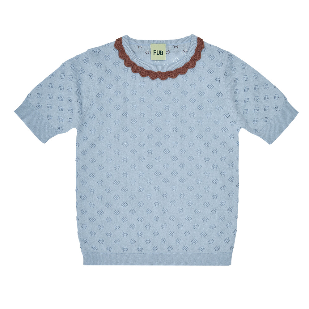 23SS[FUB KIDS]Pointelle T-Shirt (glacier)