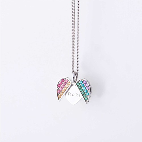 [베베로키]레인보우하트 목걸이 Rainbowheart necklace