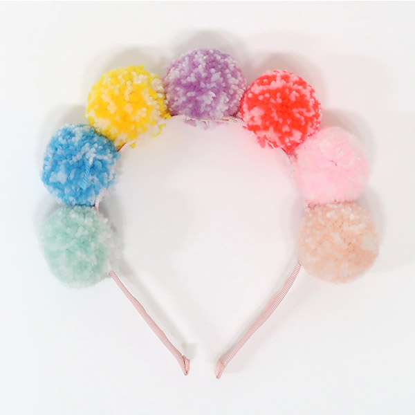 [޸޸]Rainbow Pompom Headband_ƼӸ-ME218476