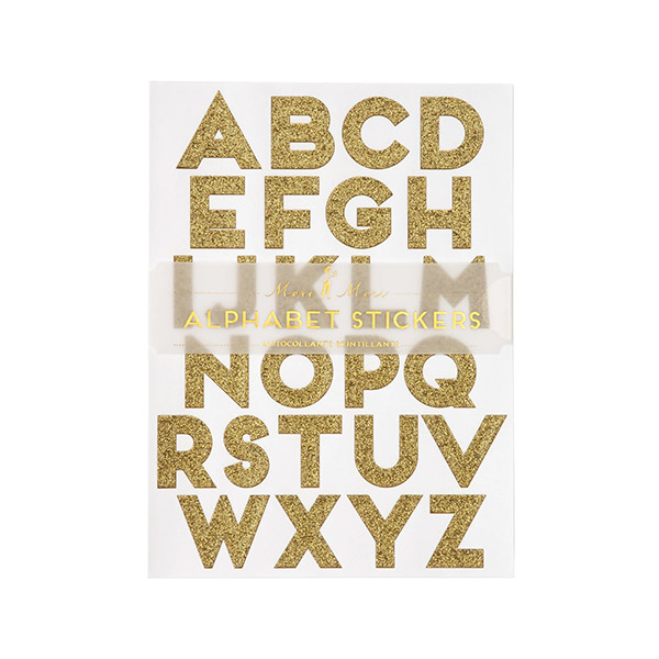 20 0519[메리메리]Gold Glitter Alphabet Sticker Sheets_파티스티커-ME118729