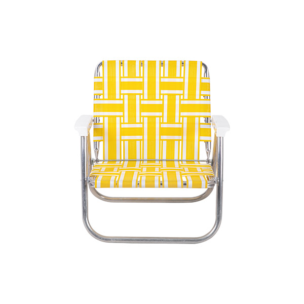 [론체어]Yellow and White Low Back Beach Chair_론체어 로우백 비치-BUW2828