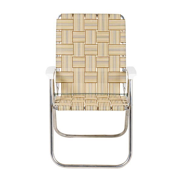 [ü]Tan Stripe Classic Chair with White Arms_ü Ŭ-DUW1212