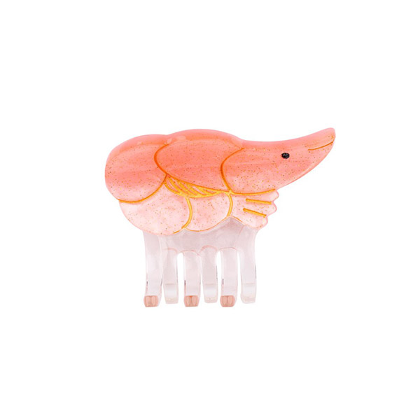 []Shrimp Mini Hair Claw-SU00KNCLW0048SHR