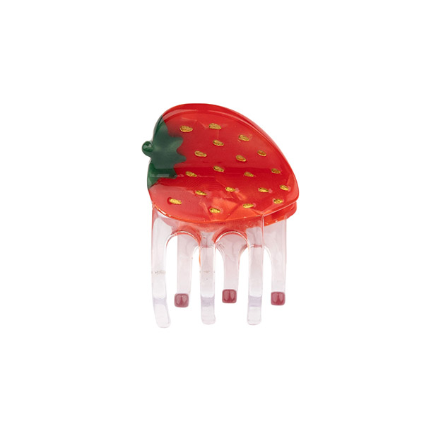 []Strawberry Mini Hair Claw-SU00KNCLW0055STR
