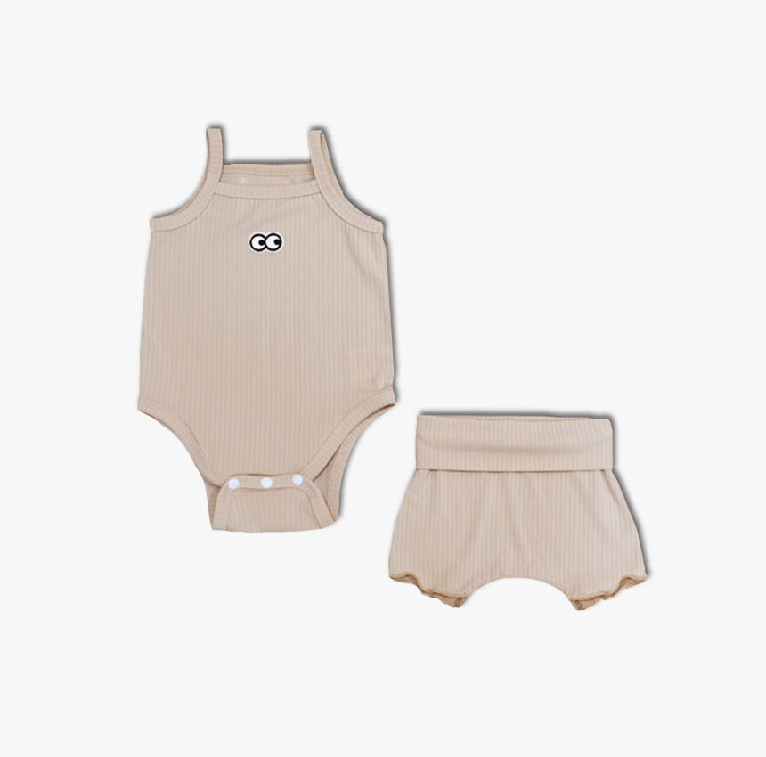 [ũũ]Ice cooling baby onesie&bloomer set beige