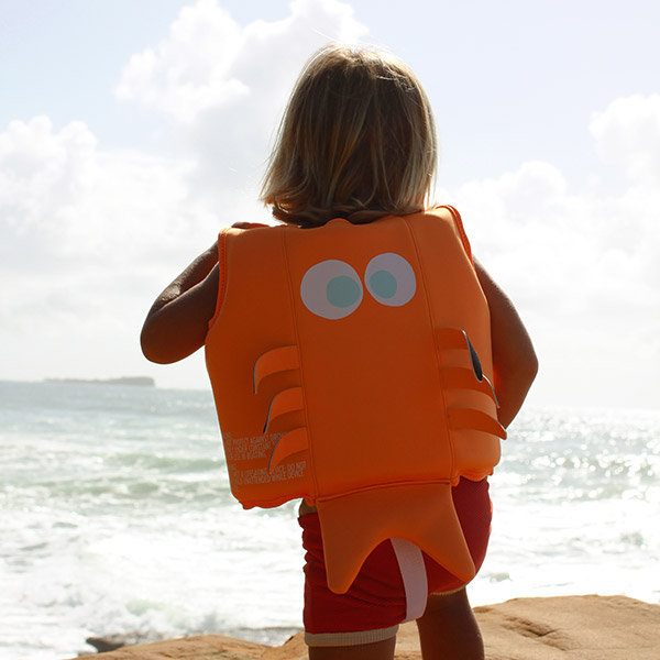 10%[써니라이프]Swim Vest Sonny the Sea Creature Neon Orange 3-6_꽃게 네온오렌지 구명조끼 3-6_S3VVELSO