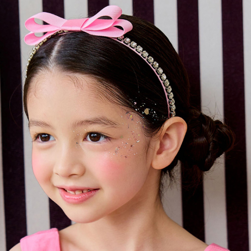 [뿤忥]Petite Bow Jewel Headband-Pink